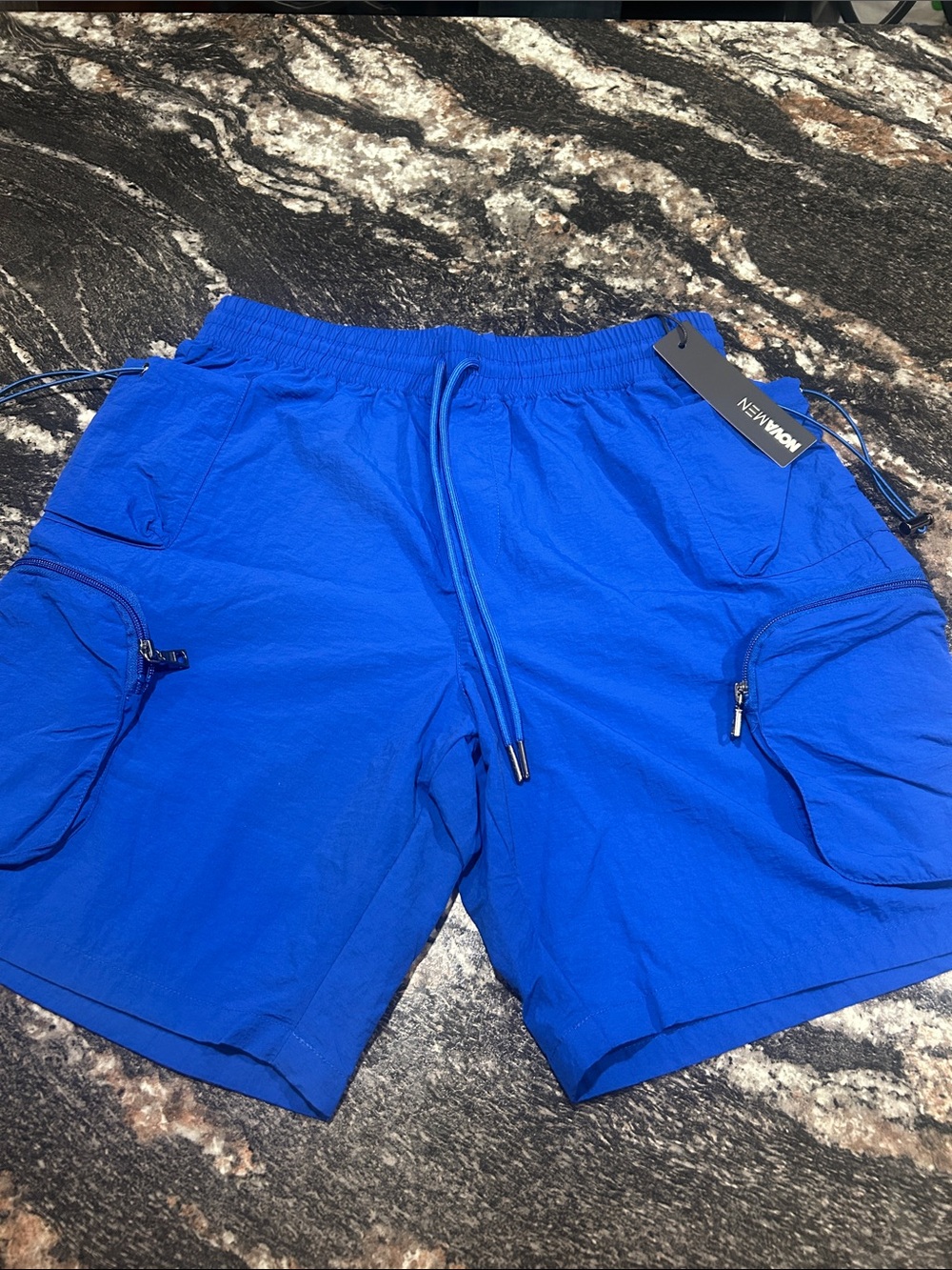 Fashion Nova Men's Vibrant Royal Blue Cargo Shorts